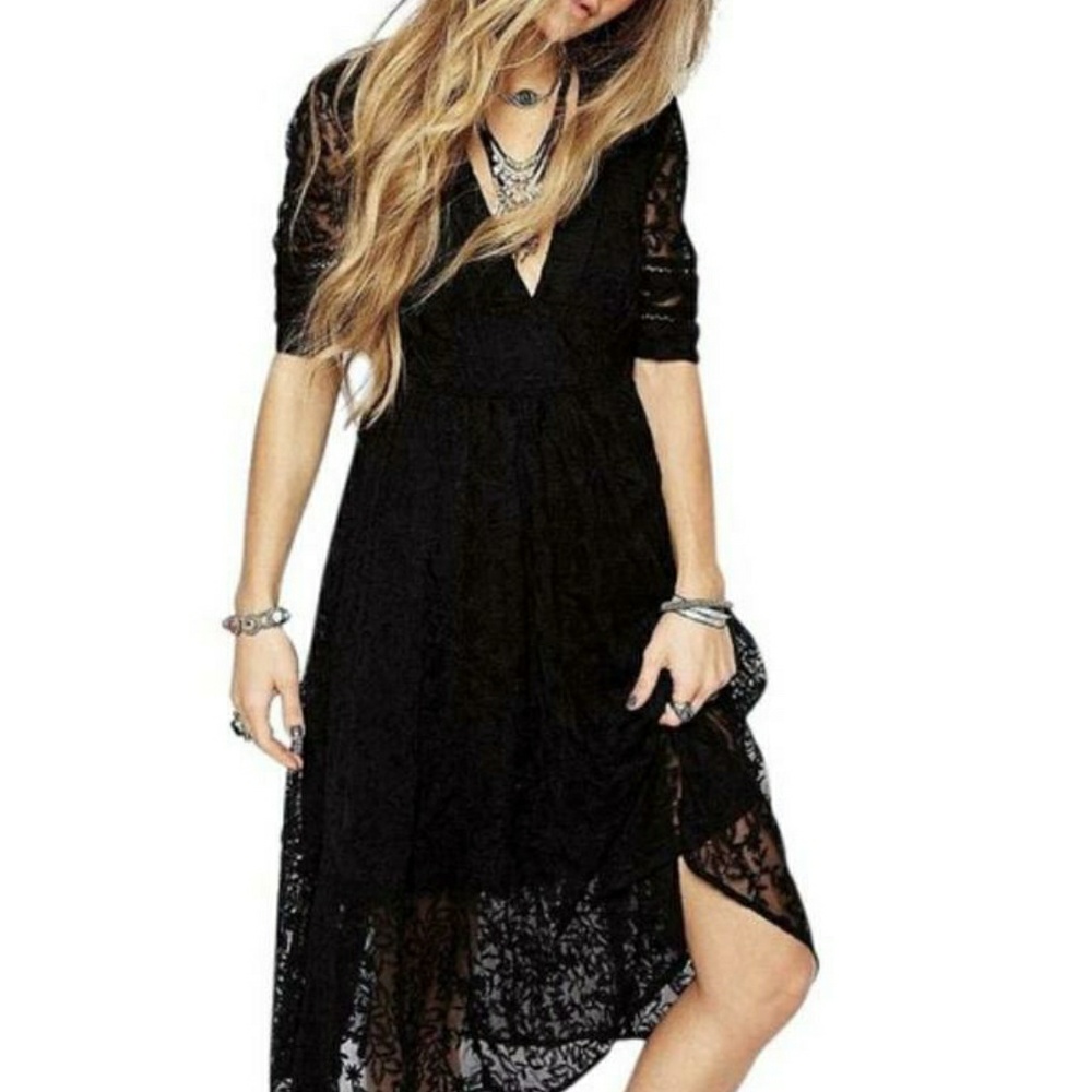 Mountain Laurel Lace Crochet Midi Dress